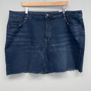 Old Navy Skirt Women Plus 22 High Rise Secret Slim Pockets Denim Mini Button Fly